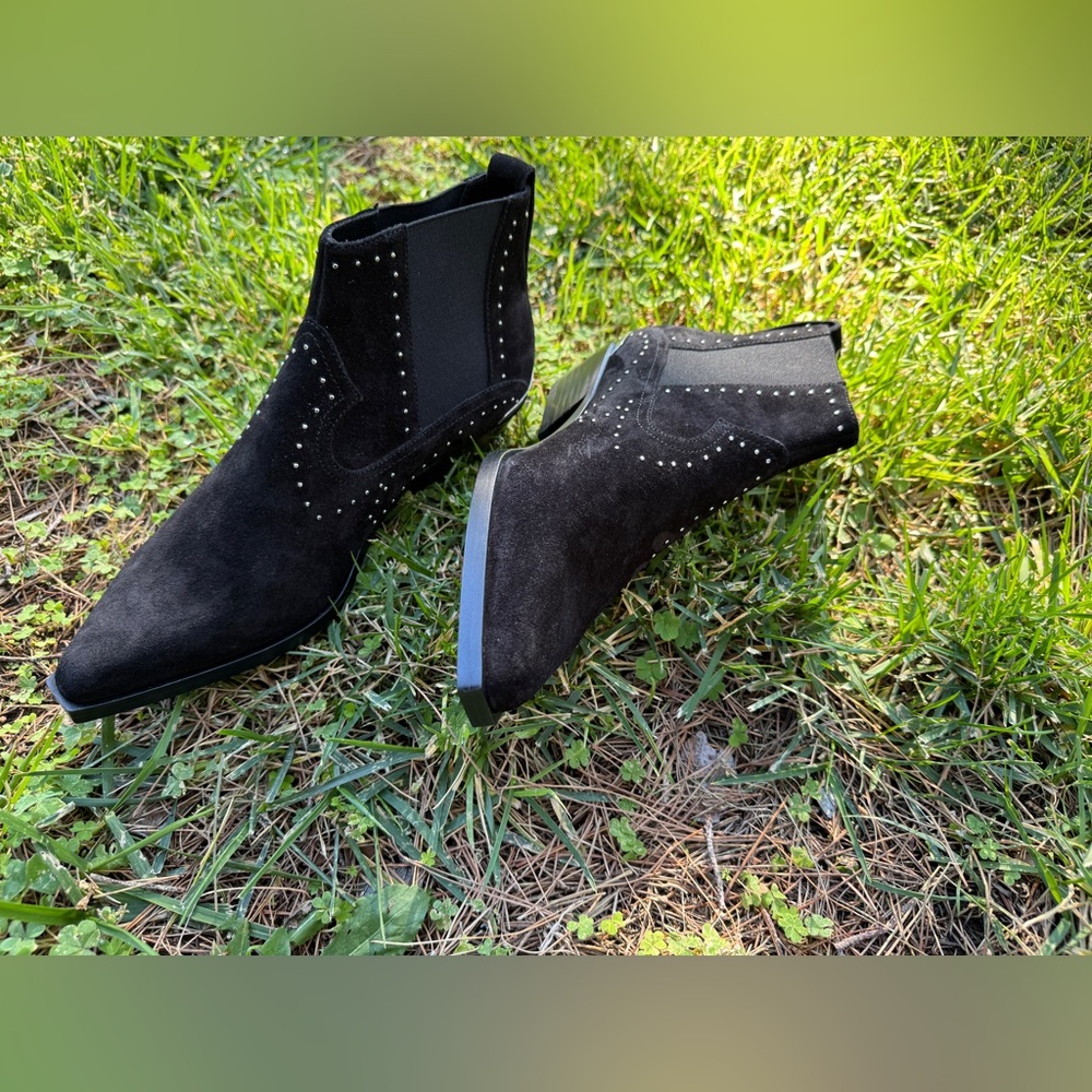Rag & Bone Westin Suede Black Ankle Boots w/Studded Detail Size 7.5/37.5 New - Picture 12 of 12